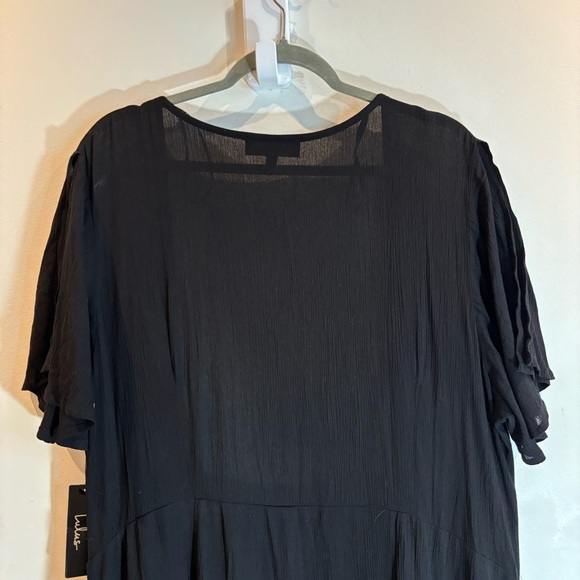 LULUS Sz 1X Maxi Dress True Wrap Slab Cotton Slit Sleeves Partly Lined  NEW - Picture 12 of 14